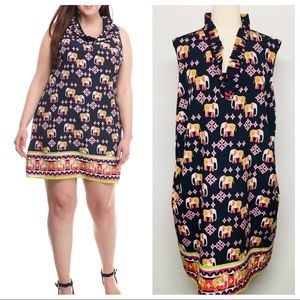 Crown & Ivy blue elephant Sleeveless Dress